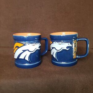 Pair Blue Denver Broncos‎ Ceramic Coffee Mugs Cups NFL